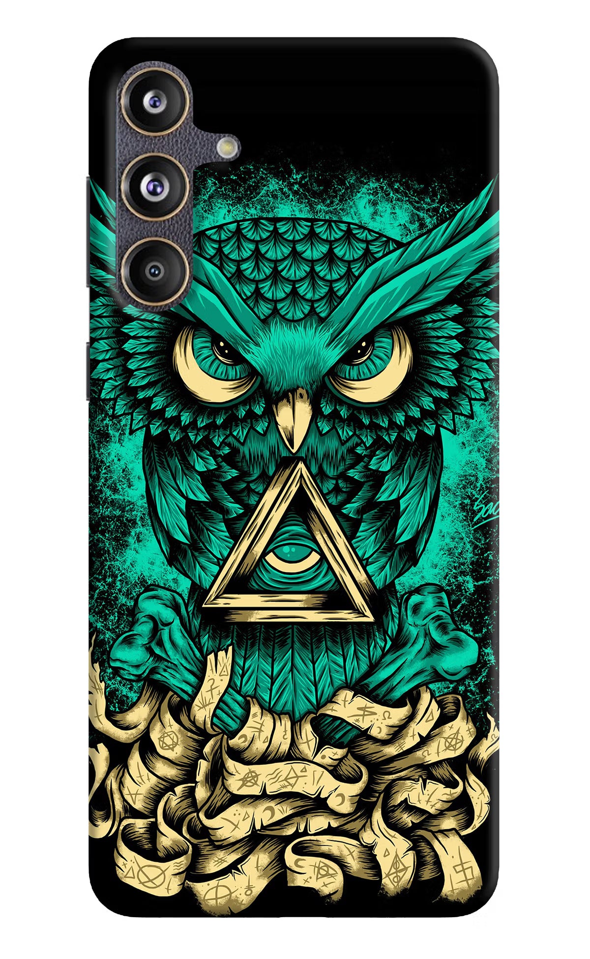Green Owl Samsung F55 5G Hard Case Back Cover by Casekaro