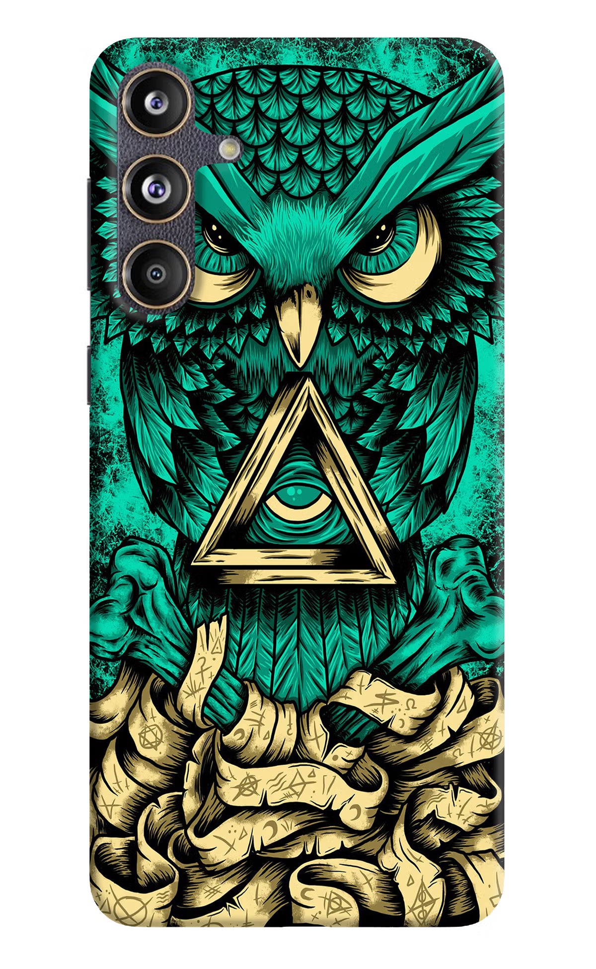 Green Owl Samsung F55 5G Hard Case Back Cover by Casekaro