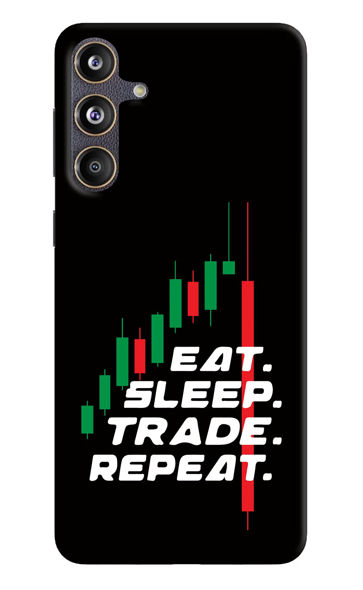 Eat Sleep Trade Repeat Samsung F55 5G Hard Case Back Cover by Casekaro