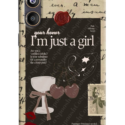 I am just a girl Samsung F55 5G Hard Case Back Cover by Casekaro