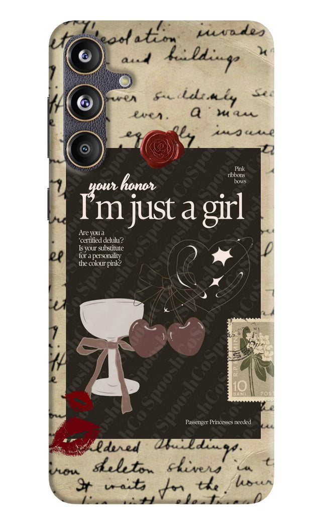 I am just a girl Samsung F55 5G Hard Case Back Cover by Casekaro