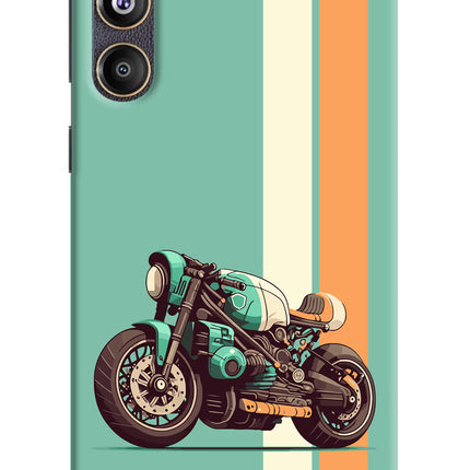 Striped Moto Drift Samsung F55 5G Hard Case Back Cover by Casekaro