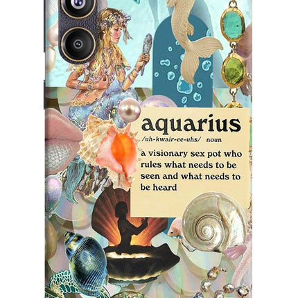 Aquarius Zodiac Samsung F55 5G Hard Case Back Cover by Casekaro