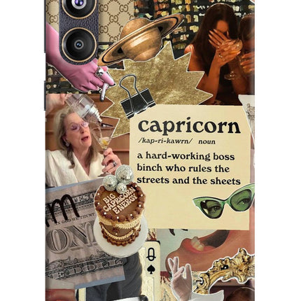 Capricorn Zodiac Samsung F55 5G Hard Case Back Cover by Casekaro