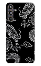 Twin Dragons Samsung F55 5G Hard Case Back Cover by Casekaro