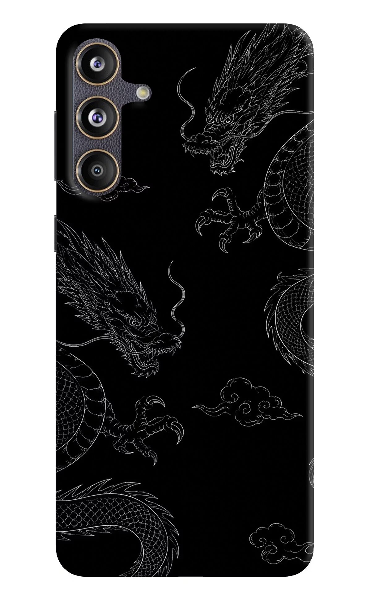 Twin Dragons Samsung F55 5G Hard Case Back Cover by Casekaro