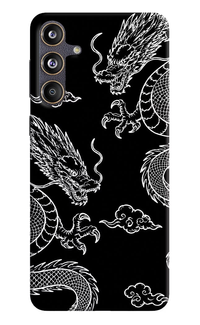 Twin Dragons Samsung F55 5G Hard Case Back Cover by Casekaro