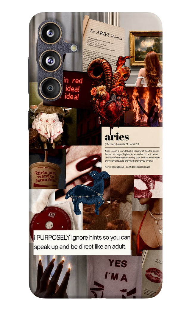 Zodiac Aries Samsung F55 5G Hard Case Back Cover by Casekaro