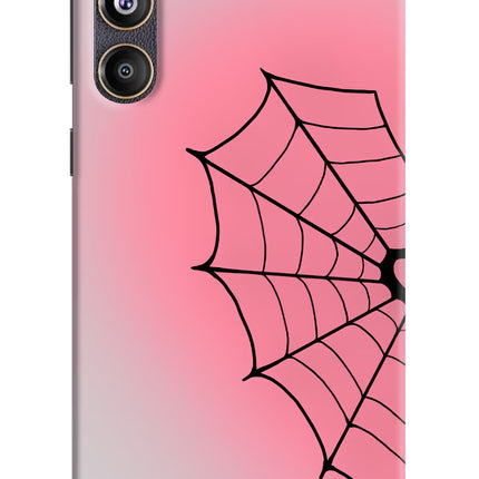 Pink Web Samsung F55 5G Hard Case Back Cover by Casekaro