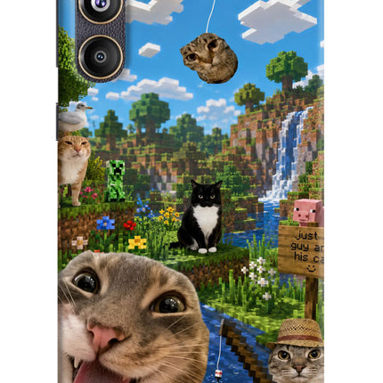 Minecraft Cat Chaos Samsung F55 5G Hard Case Back Cover by Casekaro