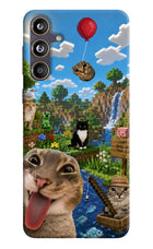 Minecraft Cat Chaos Samsung F55 5G Hard Case Back Cover by Casekaro