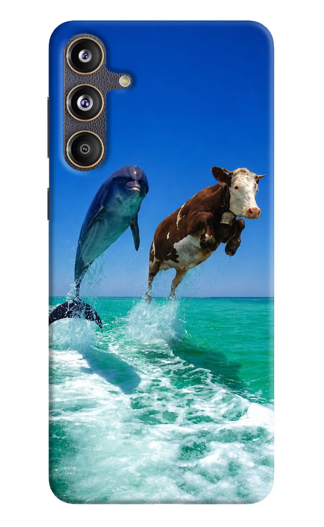 Dolphin vs Cow Samsung F55 5G Hard Case Back Cover by Casekaro