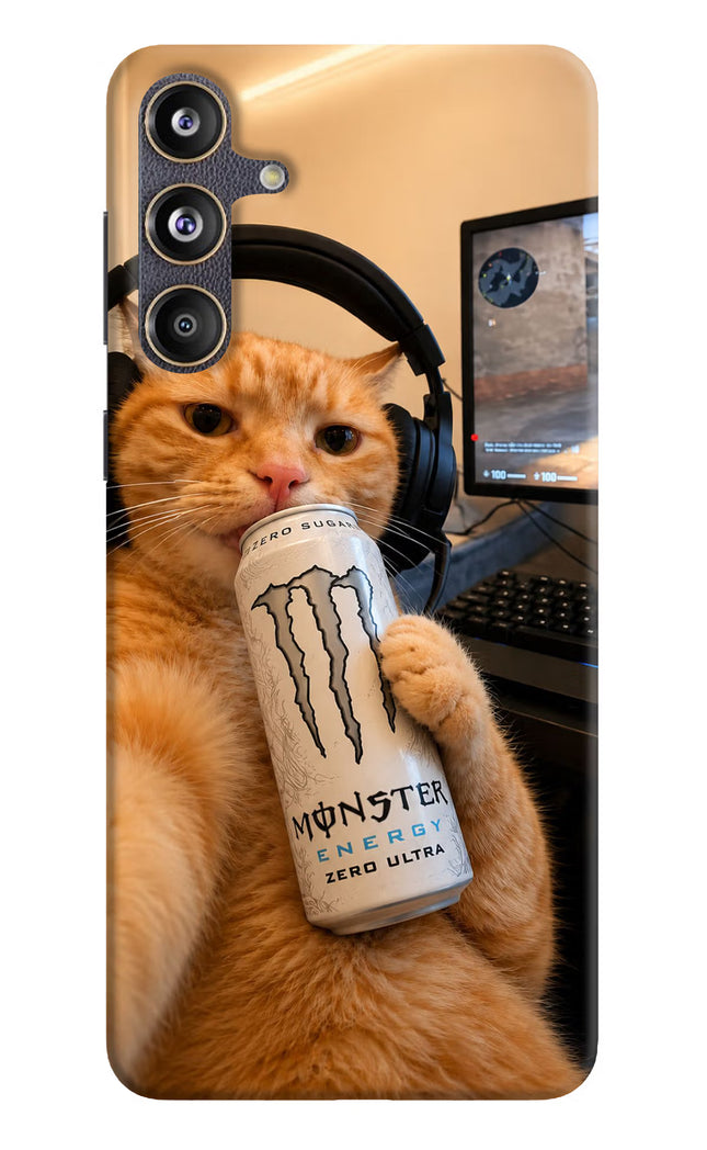 Gamer Cat Energy Samsung F55 5G Hard Case Back Cover by Casekaro