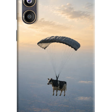 Skydiving Cow Samsung F55 5G Hard Case Back Cover by Casekaro