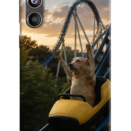 Rollercoaster Dog Samsung F55 5G Hard Case Back Cover by Casekaro
