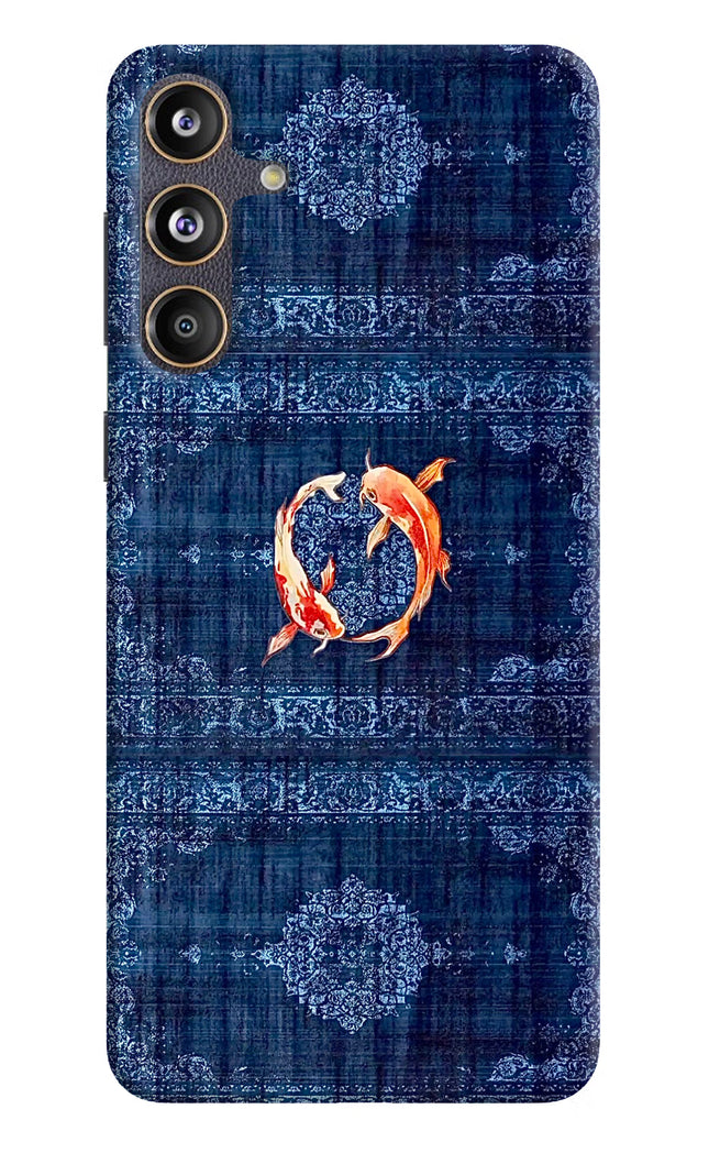 Koi Blue Samsung F55 5G Hard Case Back Cover by Casekaro