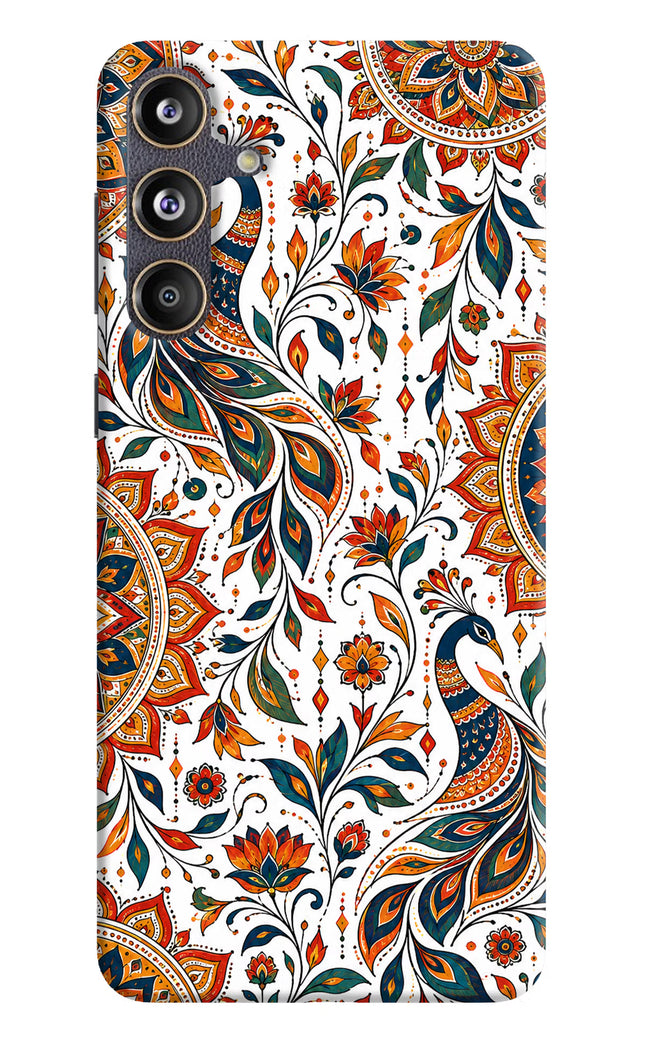 White Mayura Samsung F55 5G Hard Case Back Cover by Casekaro