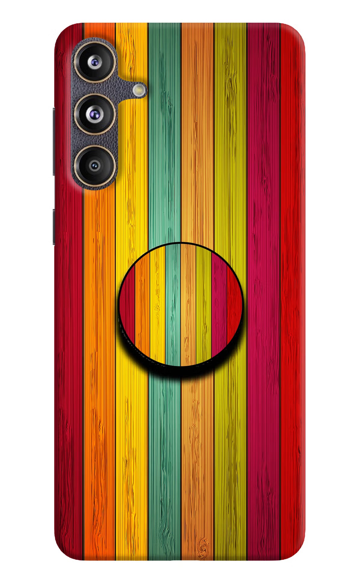 Multicolor Wooden Samsung F55 5G Pop Case by Casekaro