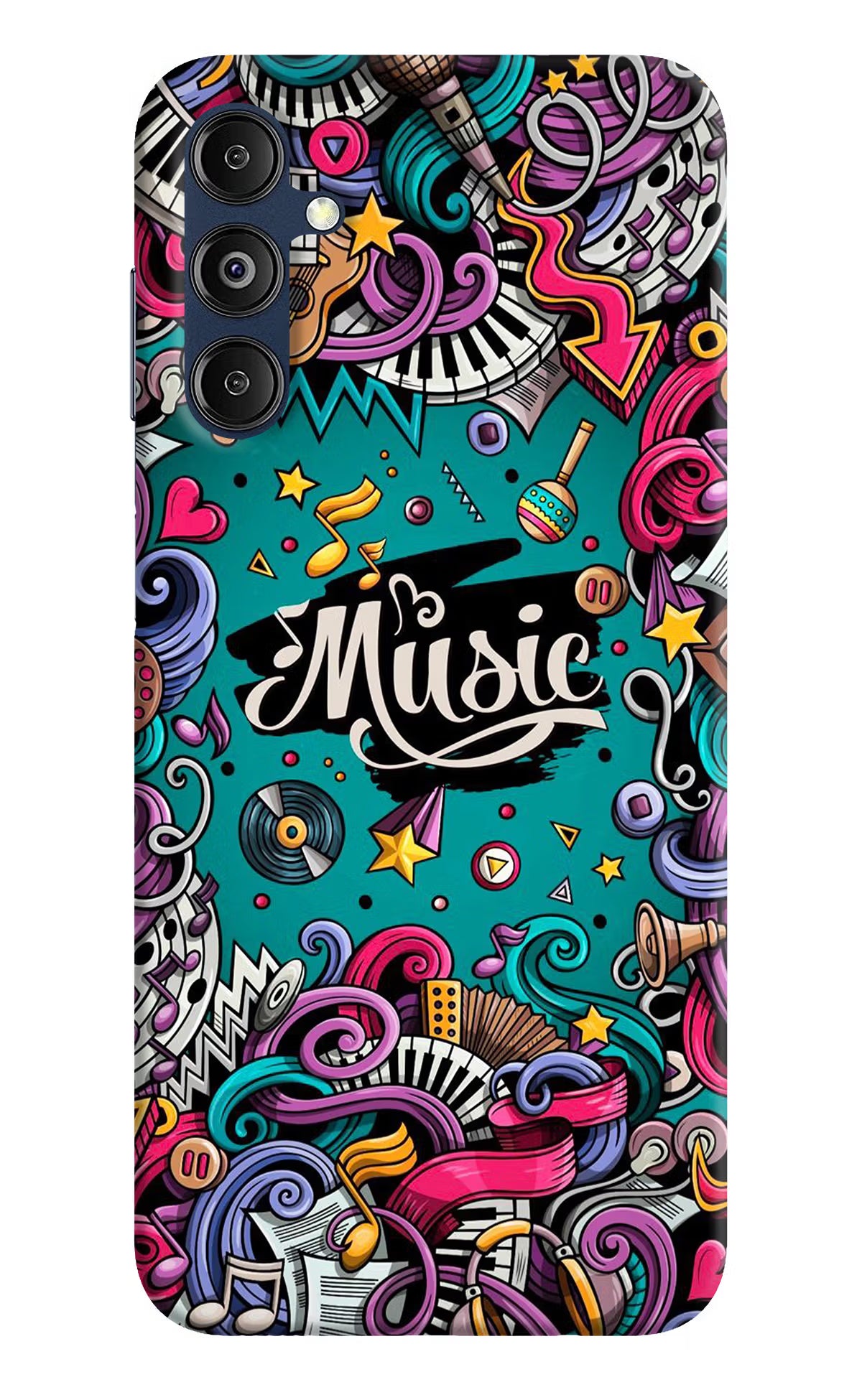 Music Graffiti Samsung M14 5G Hard Case Back Cover by Casekaro