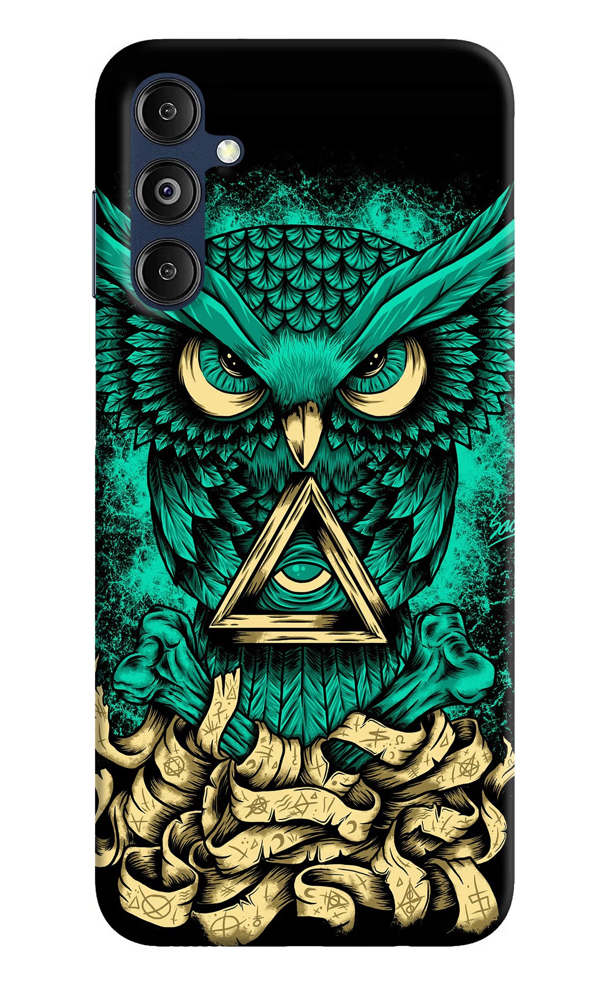 Green Owl Samsung M14 5G Hard Case Back Cover by Casekaro