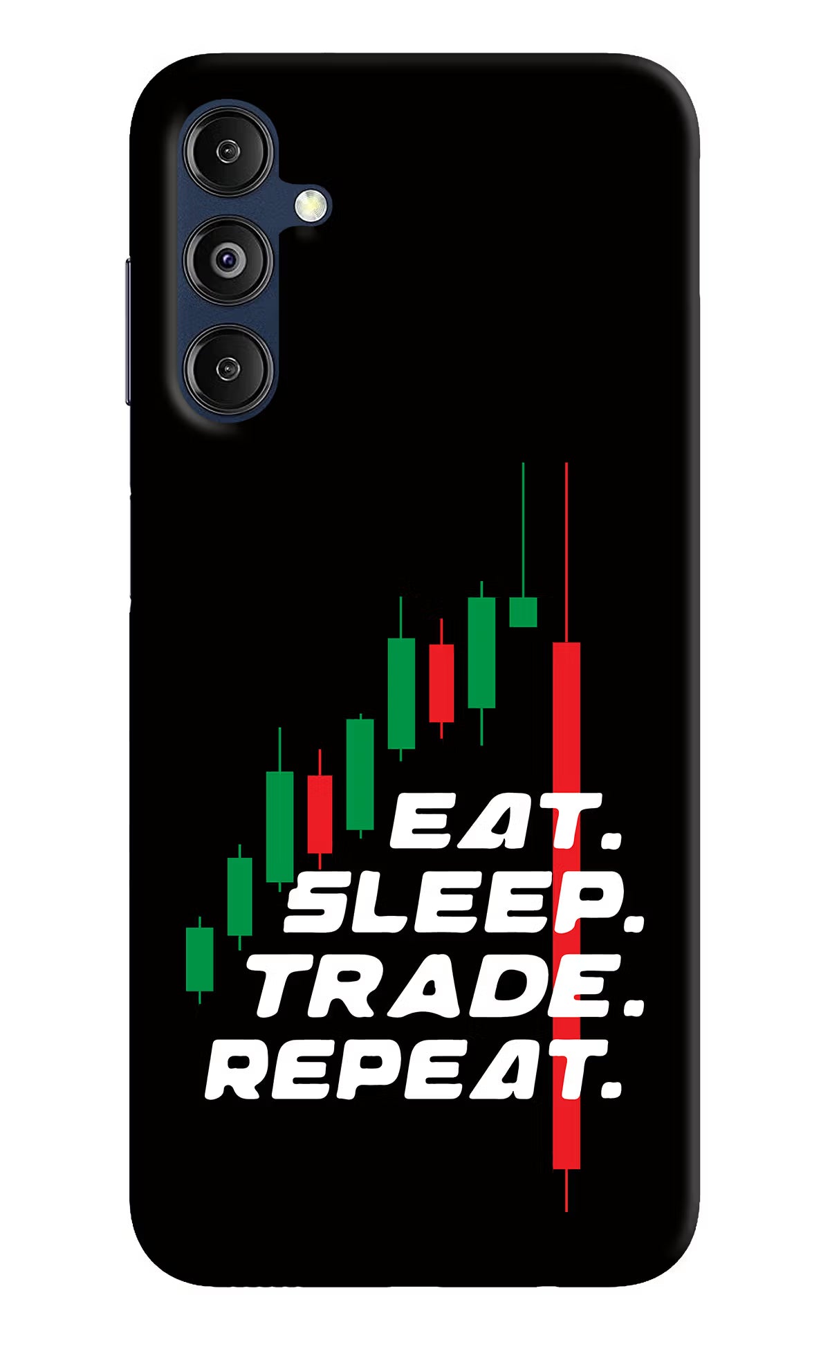 Eat Sleep Trade Repeat Samsung M14 5G Hard Case Back Cover by Casekaro