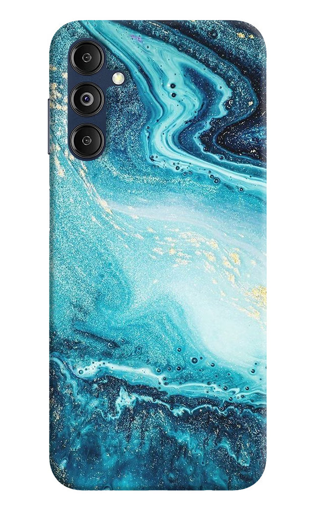 Blue Glitter Marble Samsung M14 5G Hard Case Back Cover by Casekaro