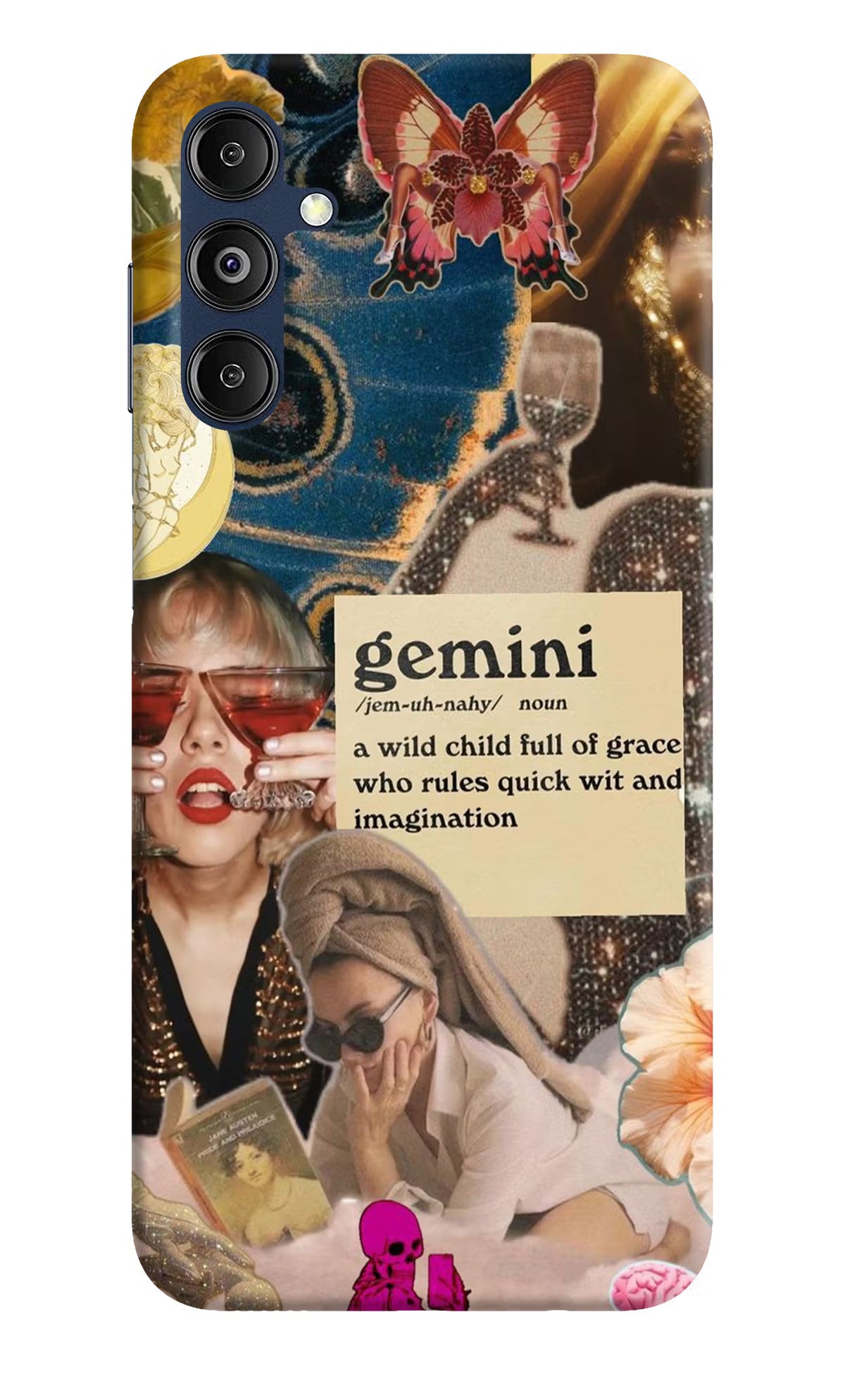Gemini Zodiac Samsung M14 5G Hard Case Back Cover by Casekaro