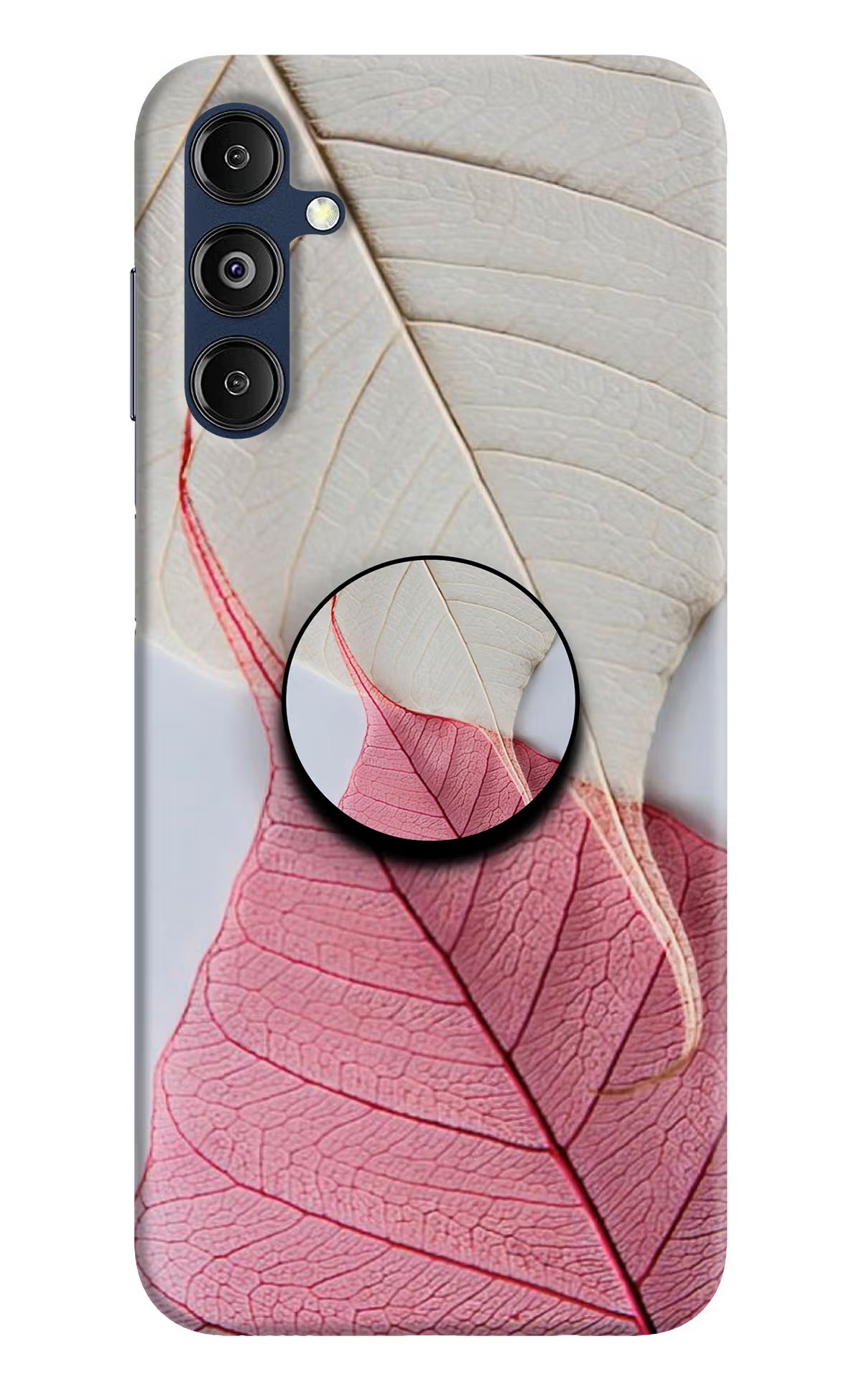 White Pink Leaf Samsung M14 5G Pop Case by Casekaro