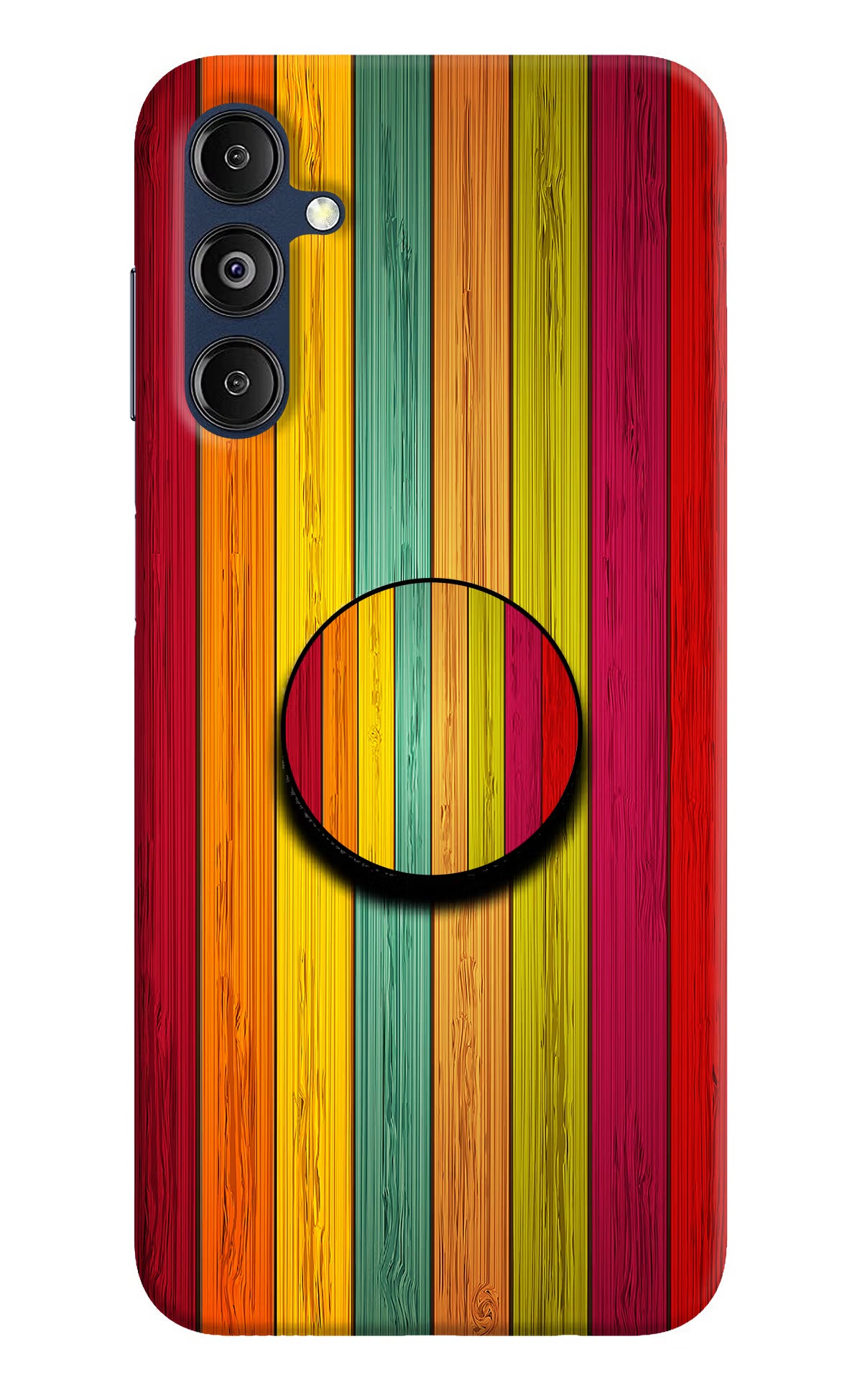 Multicolor Wooden Samsung M14 5G Pop Case by Casekaro