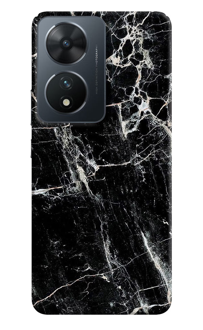 Black Marble Texture Vivo T2 5G Hard Case Back Cover by Casekaro