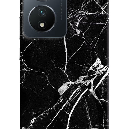 Black Marble Pattern Vivo T2 5G Hard Case Back Cover by Casekaro