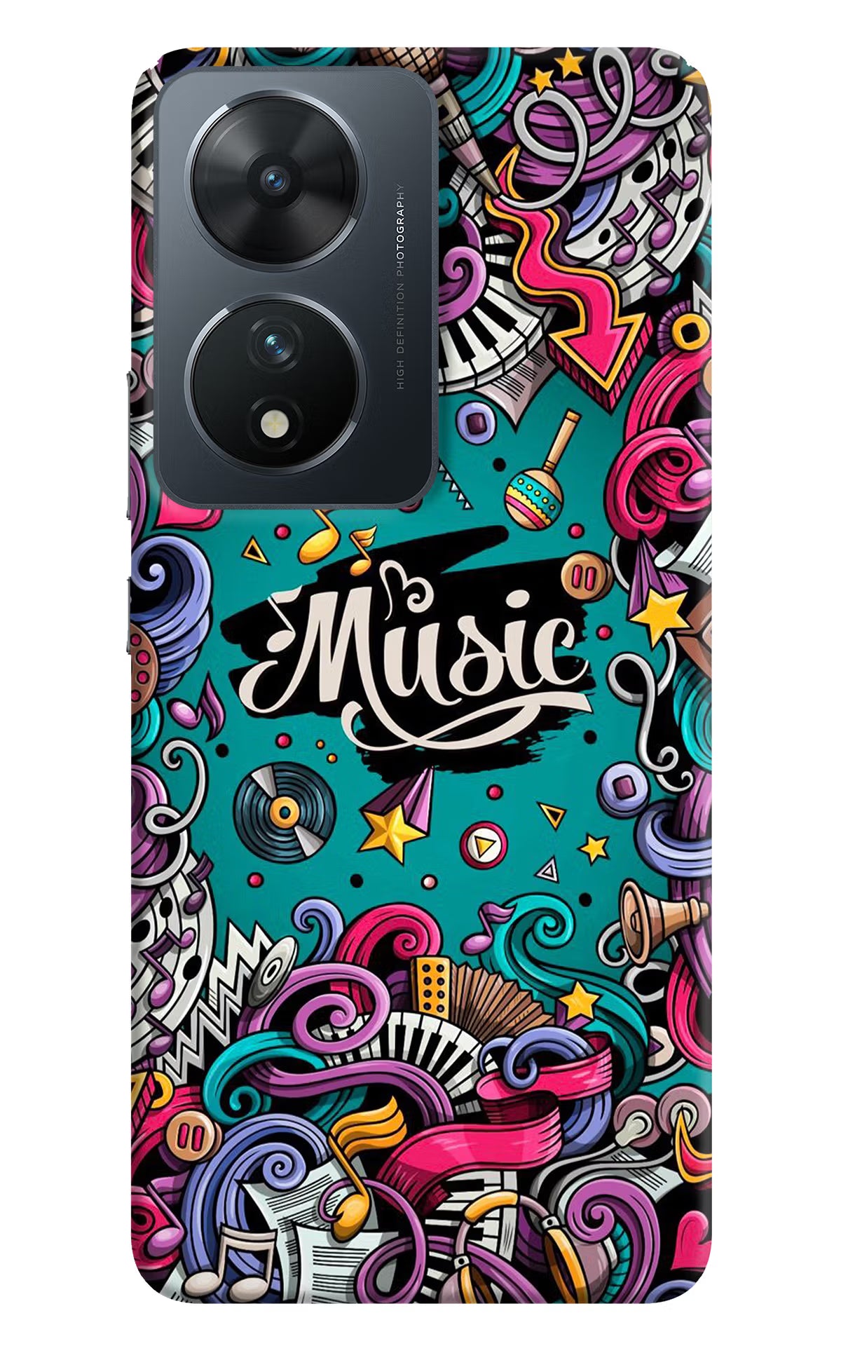 Music Graffiti Vivo T2 5G Back Cover