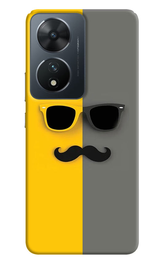 Sunglasses with Mustache Vivo T2 5G Hard Case Back Cover by Casekaro