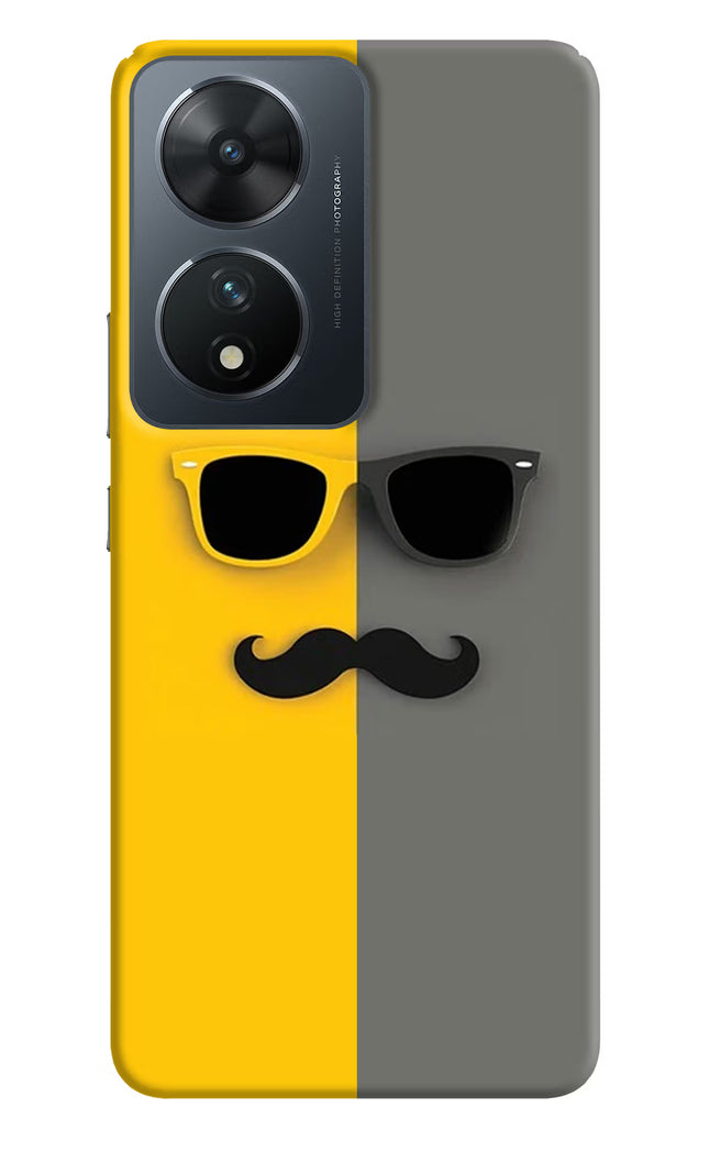Sunglasses with Mustache Vivo T2 5G Hard Case Back Cover by Casekaro