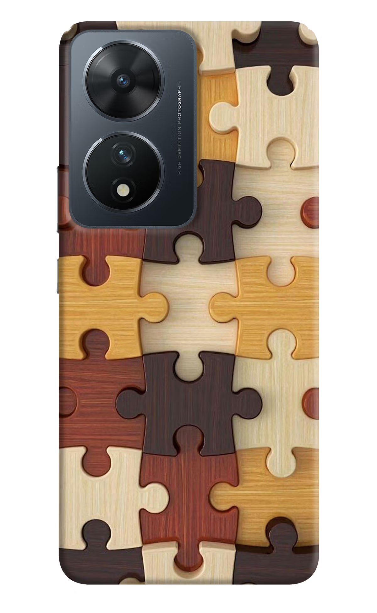 Wooden Puzzle Vivo T2 5G Hard Case Back Cover by Casekaro