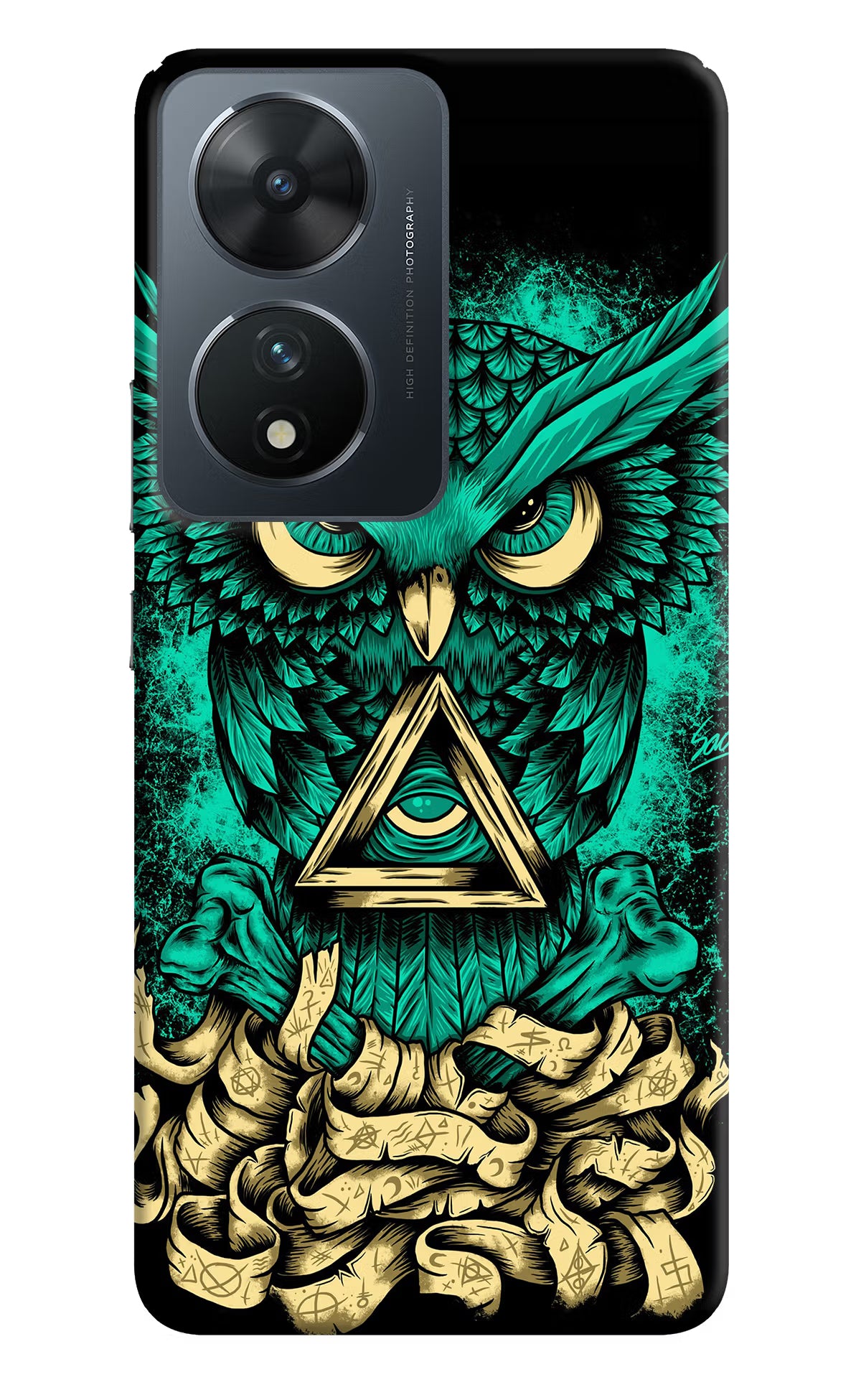 Green Owl Vivo T2 5G Hard Case Back Cover by Casekaro