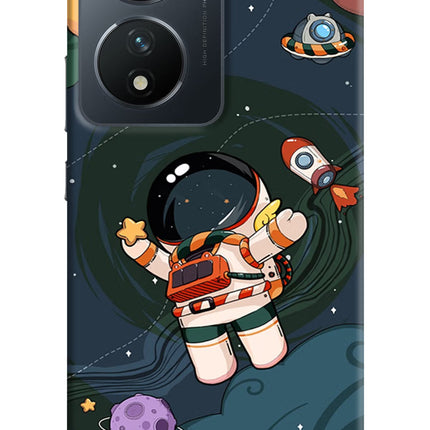Cartoon Astronaut Vivo T2 5G Hard Case Back Cover by Casekaro