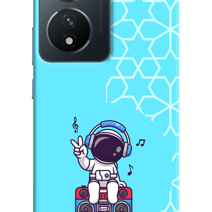 Cute Astronaut Chilling Vivo T2 5G Hard Case Back Cover by Casekaro