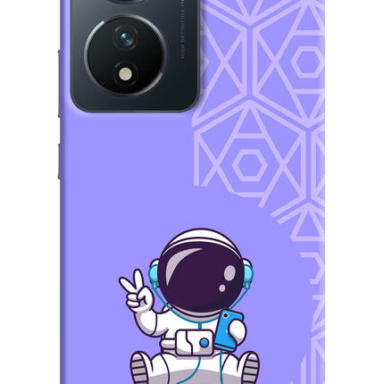 Cute Astronaut Chilling Vivo T2 5G Hard Case Back Cover by Casekaro