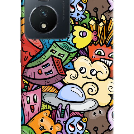 Veggie Doodle Vivo T2 5G Hard Case Back Cover by Casekaro