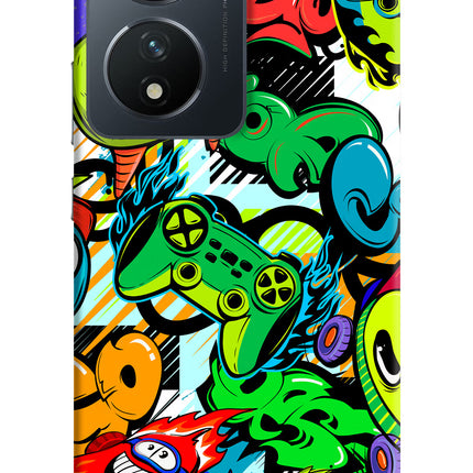 Game Doodle Vivo T2 5G Hard Case Back Cover by Casekaro