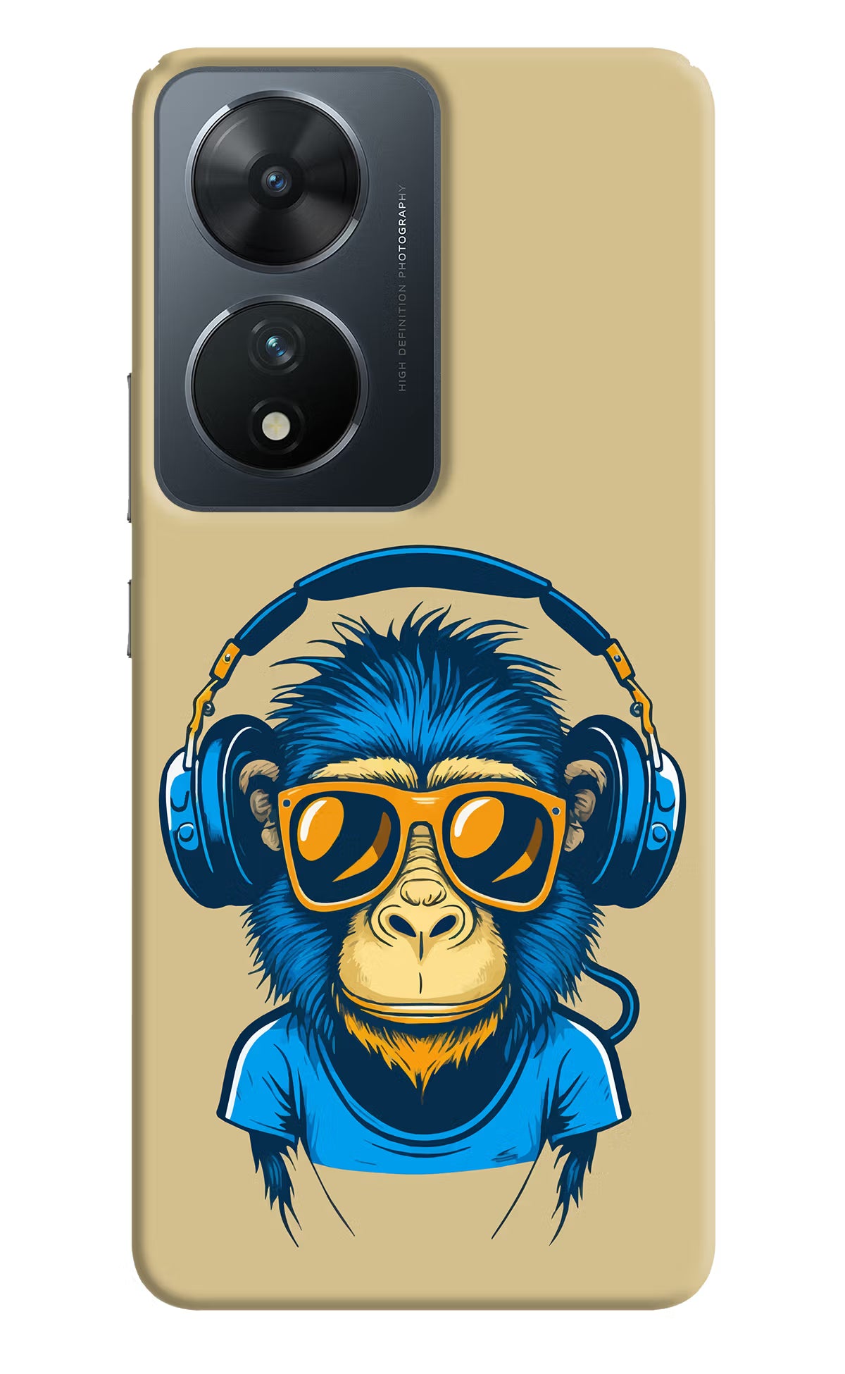 Monkey Headphone Vivo T2 5G Hard Case Back Cover by Casekaro