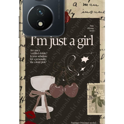 I am just a girl Vivo T2 5G Hard Case Back Cover by Casekaro