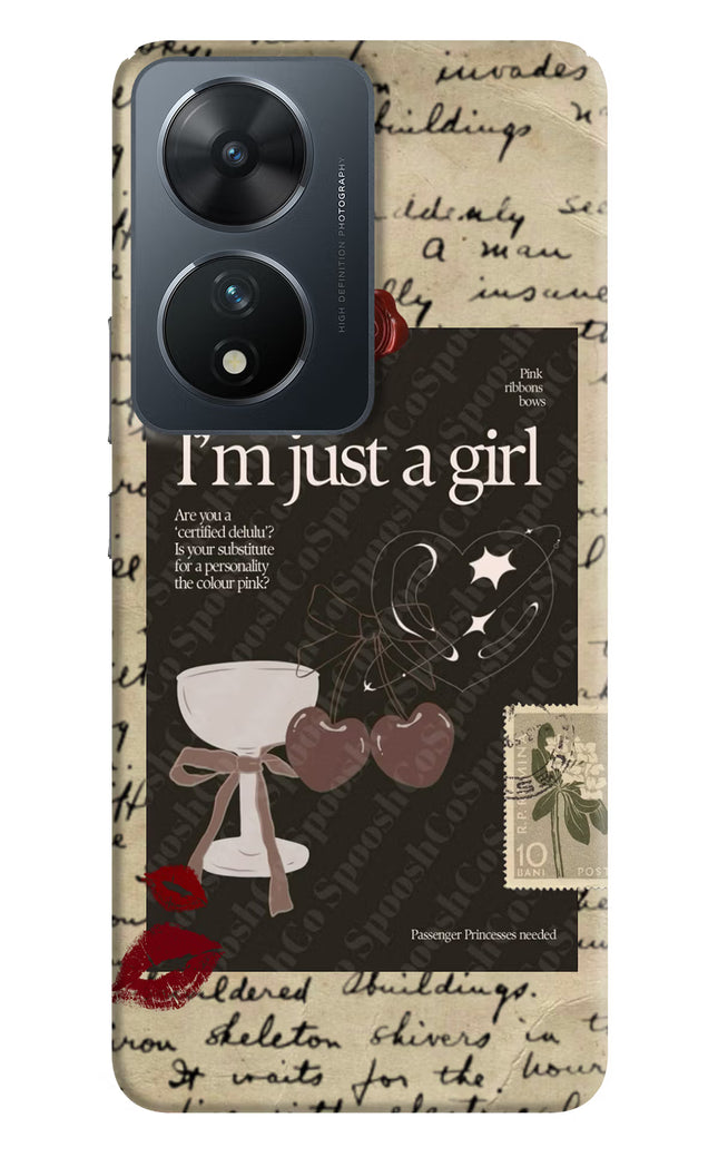 I am just a girl Vivo T2 5G Hard Case Back Cover by Casekaro