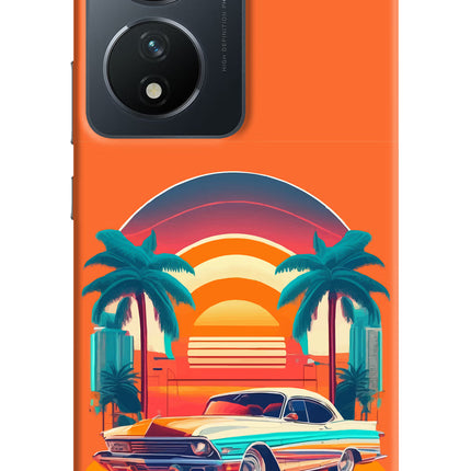 Palm Drive 80s Vivo T2 5G Hard Case Back Cover by Casekaro