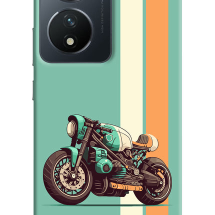 Striped Moto Drift Vivo T2 5G Hard Case Back Cover by Casekaro