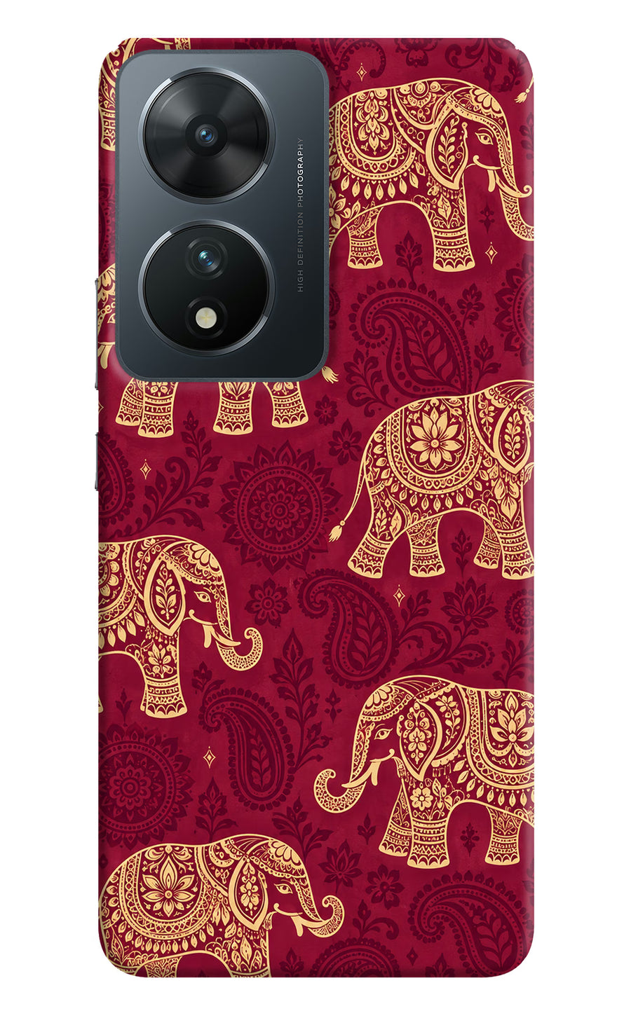 Maroon Elephant Vivo T2 5G Back Cover, Hard case