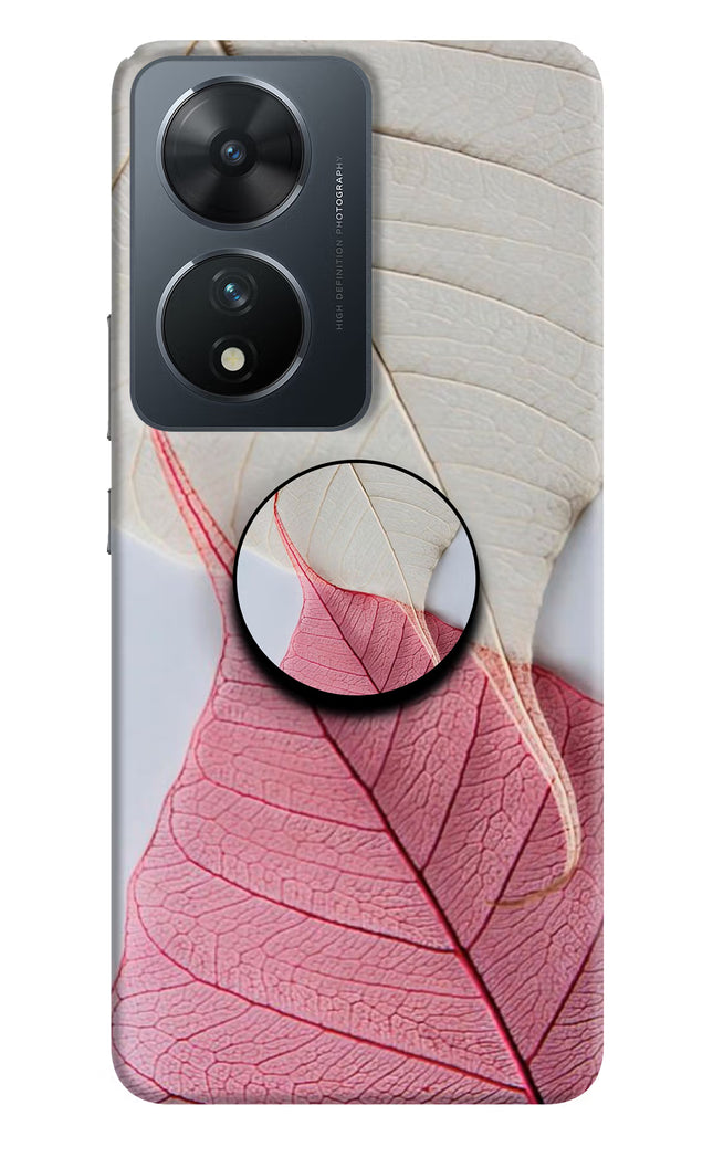 White Pink Leaf Vivo T2 5G Pop Case by Casekaro