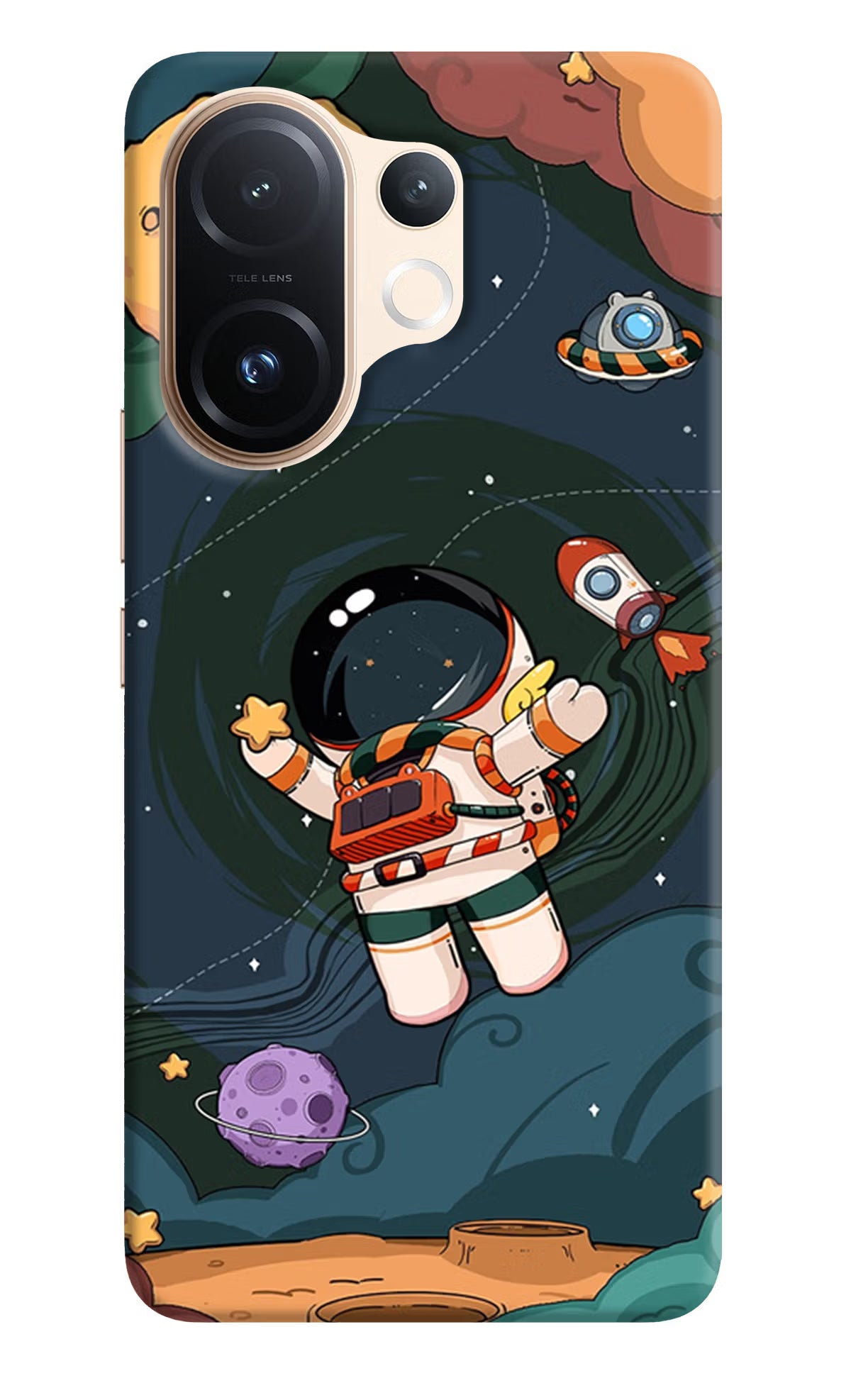 Cartoon Astronaut Vivo T4 Pro 5G Hard Case Back Cover by Casekaro