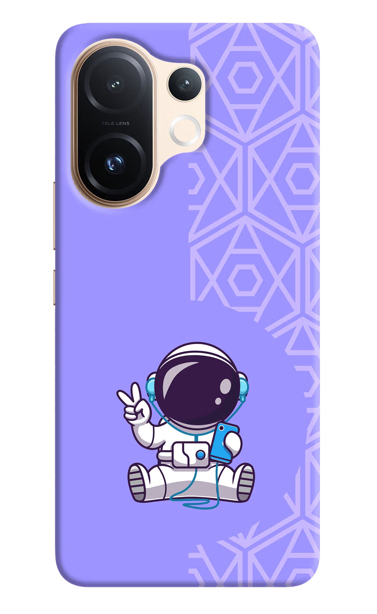 Cute Astronaut Chilling Vivo T4 Pro 5G Hard Case Back Cover by Casekaro